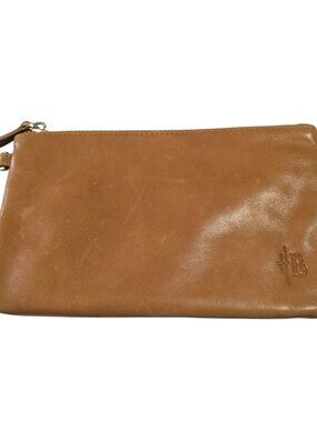 Handbag Butler Brown Leather Logo Clutch Pouch Wallet Classic Contemporary